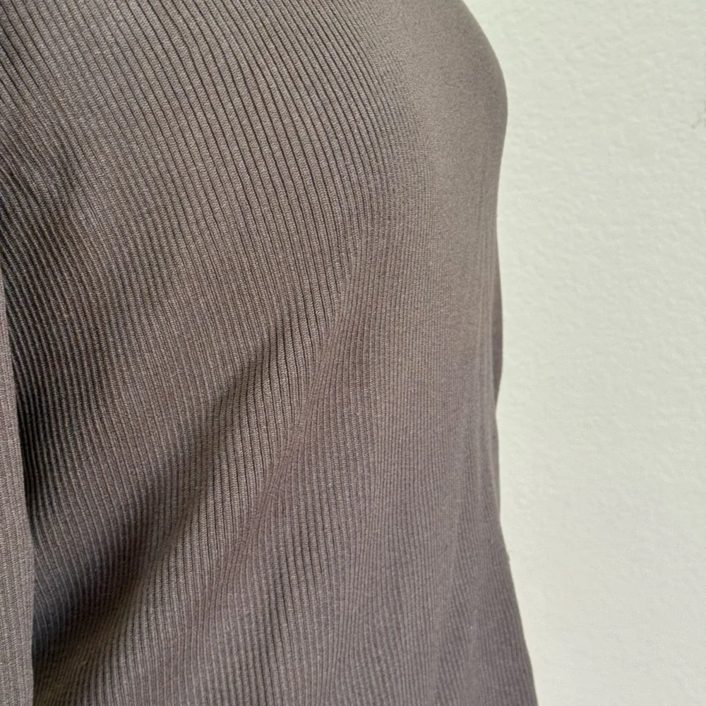 Chico's Taupe Long Sleeve Ribbed Top size 16 (Chico’s size 3) - Picture 5 of 8